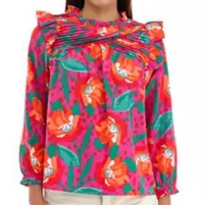 EUC Michelle McDowell McKenna Gold Rush Ruffle Top